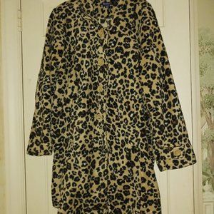 Roaman Designer Womens Plus leopard fleece Warm Coat Size 22/24